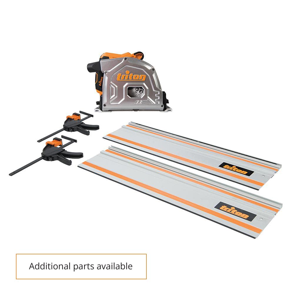 Triton TTS1400 1400W 6-1/2 inch Plunge Track Saw – Corded Track Saw with Variable Speed, Soft Start & Bevel Cutting, Compatible with Track Guide System for Precision Woodworking