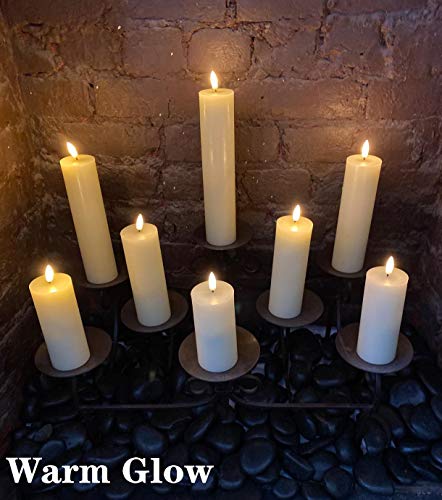 Eywamage MA006 Realistic Ivory Slim Flameless Pillar Candes thumb #4