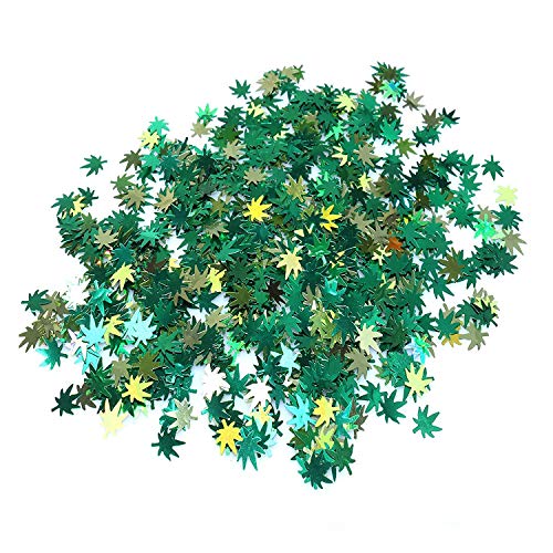 Laza Leaves Chunky Glitter Flakes Nail Art Pailletten Pot Weed Leaf Shine Shaped Pomona Green Azurgrün gemischt… – Bild 4