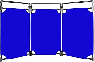 Paneles retráctiles para barricada de tráfico, valla de seguridad plegable portátil para mantenimiento de entradas y garajes, 99 cm de alto, color azul, ideal para control de multitudes y gestión de