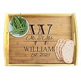 My Personal Memories Engraved Wooden Serving Platter Tray with Handles and Legs - Customized and Custom Monogrammed (Without Legs)