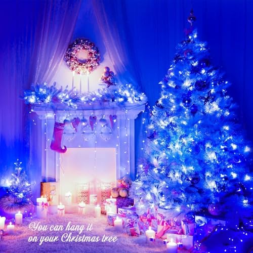 Image of LED String Lights 15 Meter Fairy Lights with Full View Light 42 LED Bulb Waterproof & Flexible Copper LED Serial String Lights (Blue, Pack of 2)