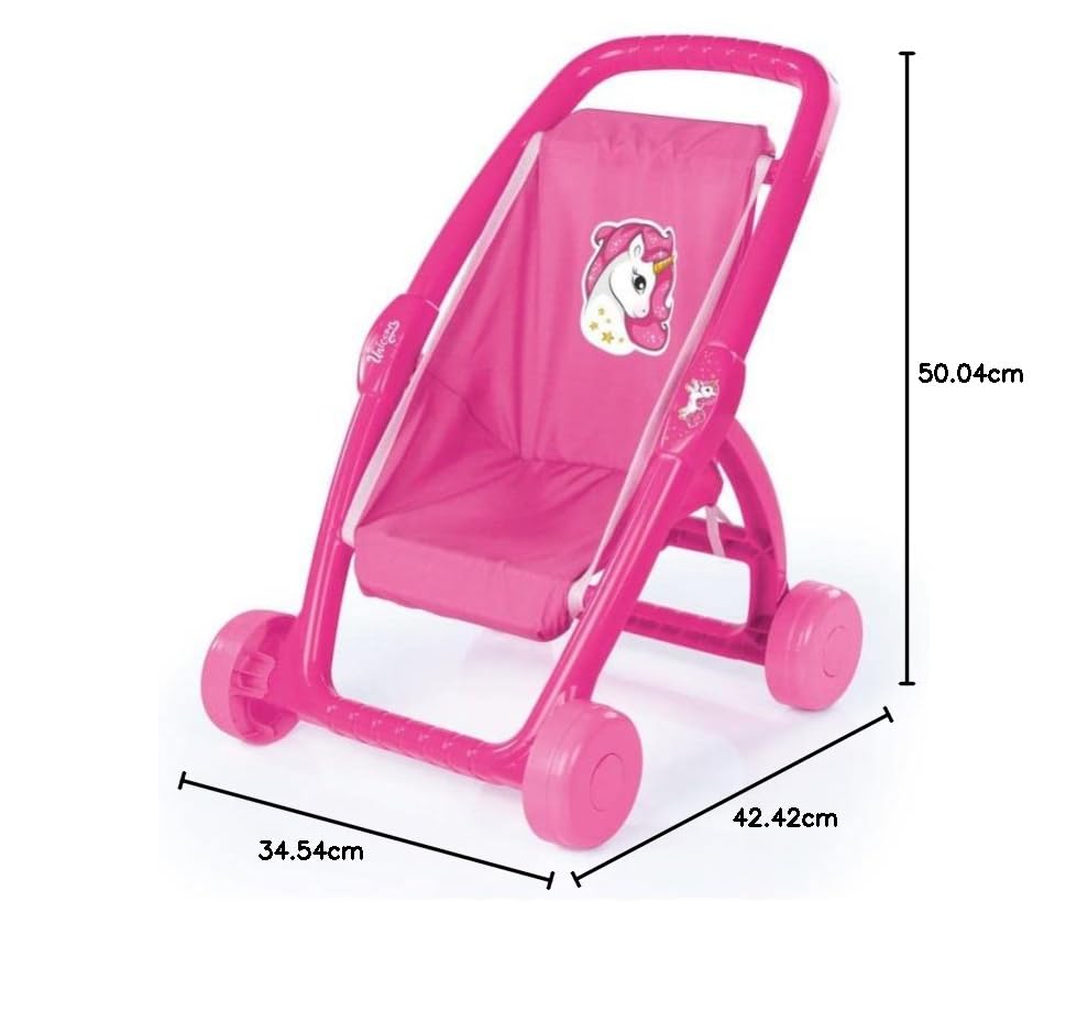 Cochecito buggy Dolu Unicorn Pink resistente para evitar caídas de niños 5