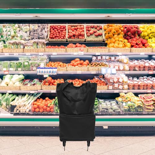 Bolsa de supermercado con ruedas reutilizable y portátil de gran capacidad 6
