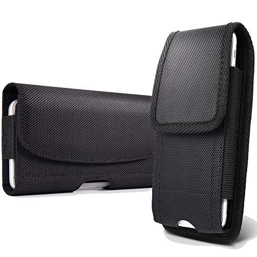 suily 2 fundas universales para cinturón de teléfono celular de 5.5 pulgadas, de nailon duradero, para iPhone XS/8/7/6 Plus/Huawei P20 Cover