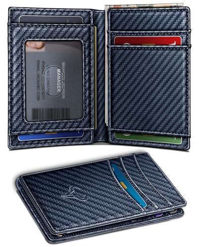 Image of BULLIANT Slim Wallet For Men 12Cards,Magnetic Flip Build-in Money Clip Airtag Compatible-RFID Blocking