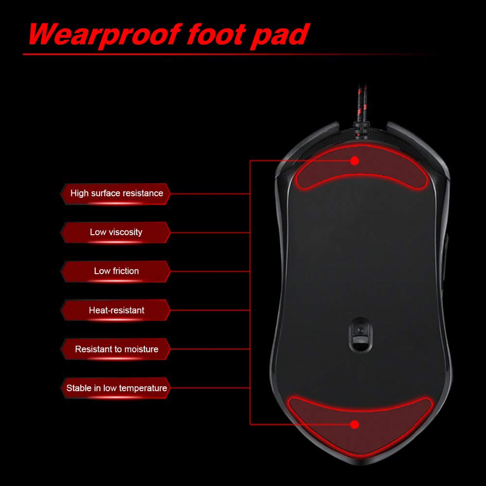 Yanghao Gaming Mouse Multi-Function Gioco dell'ufficio Notebook Mouse USB Ottico con Filo Regolabile 3500DPI ergonomico RGB Mouse
