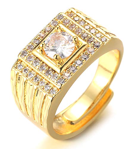 HALUKAKAH Anillo de Oro y Diamantes Iced out,Hombres...