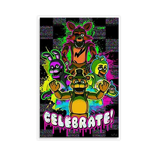 Poster de jeu Five Nights at Freddy's FNAF sur toile, décoration murale, pour salon, chambre à coucher, sans cadre : 30 × 45 cm