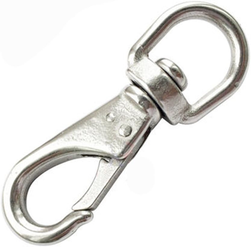 Lehigh 7014-6 3-3/4-Inch by 7/8-Inch 70-Pound Round Steel Swivel Eye Bull Snap, Nickel Plated