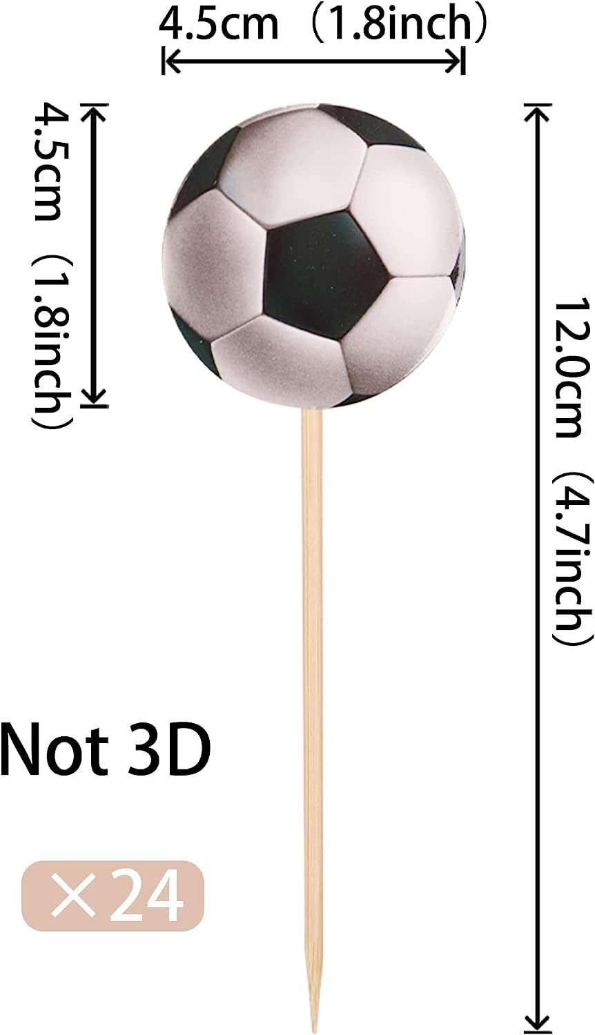 36 Topper Per Cupcake A Tema Calcio - Decorazioni Per Torte E Compleanni - Facili Da Installare