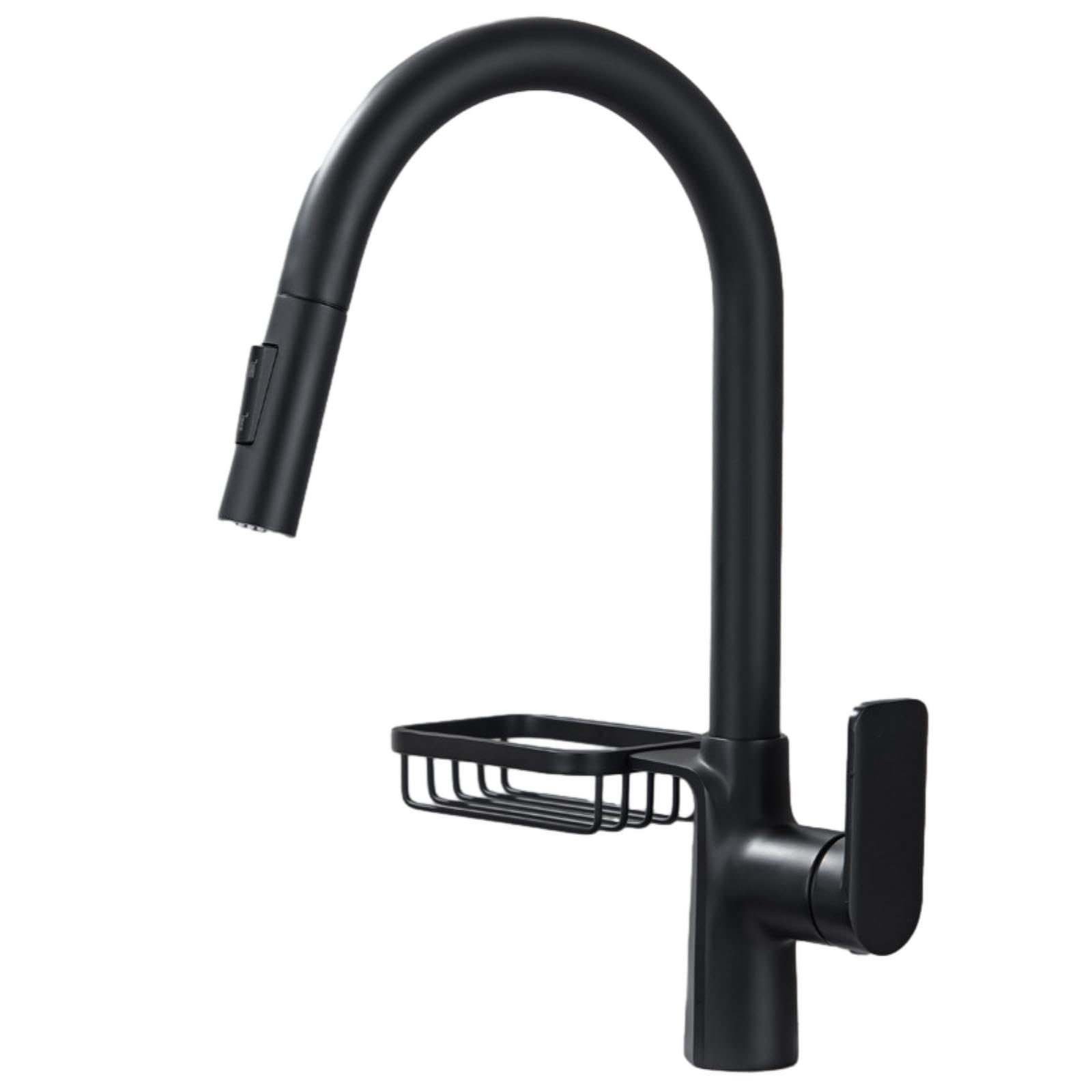 Sink Taps Pull-Out Kitchen Faucet Multifunctional Copper Vegetable Basin Hot and Cold Water Black