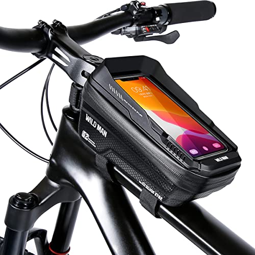 Wildman - Bolsa para manillar de bicicleta (impermeable, 1,2 L, para smartphones de 6,7 pulgadas)