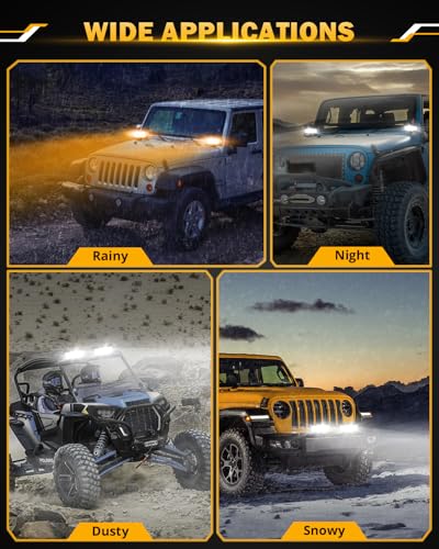 Image of Auxbeam 7 Inch 300W LED Light Bar, 6 Modes Strobe Amber Pod Yellow Fog Dual Color Spot Flood Offroad Driving, Memory Function Work Light for Truck Car ATV