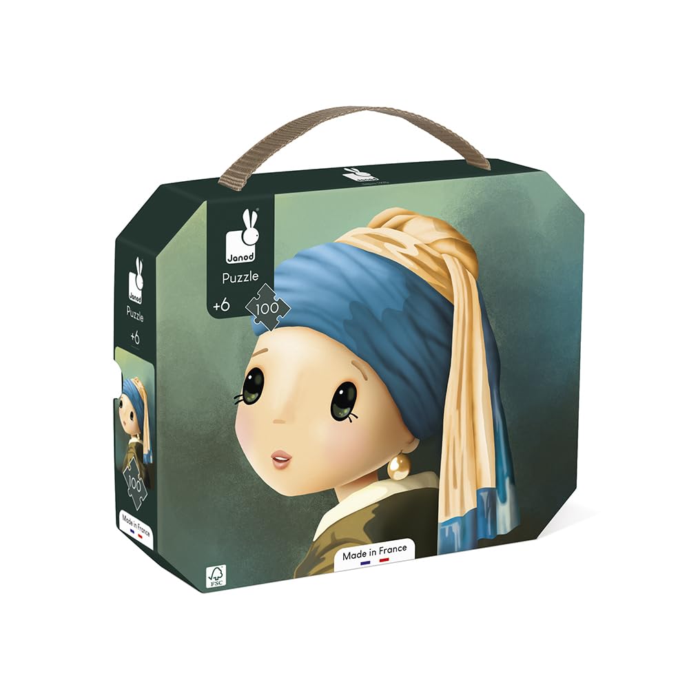 Janod - Puzzle 100 Pieces Inspired by Vermeer - Puzzle 100 Pieces Child - Educational Game - Develops Patience and Dexterity - FSC Certified - From 6 years, J02551