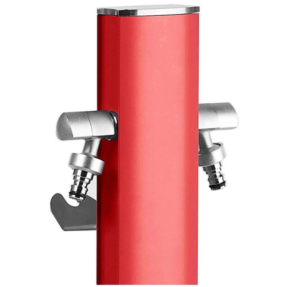 S&M Totem Garden Water Column with Holder for 2 Aquapoint Taps, Red