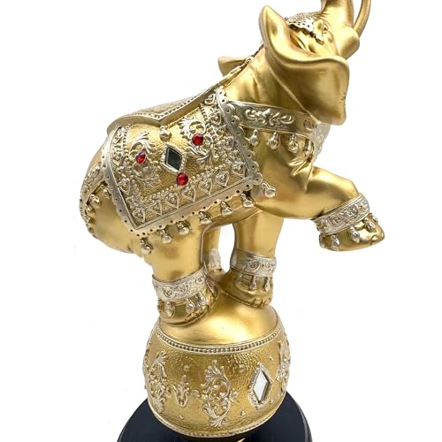 Estatua de Elefante Dorado de Resina para Decoración miniatura 3
