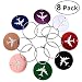 NUOLUX Aluminum Air Plane Pattern Luggage Tag Baggage Handbag ID Tag Name Card Holder with Key Ring 8pcs