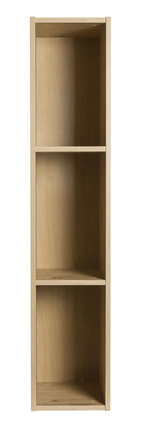 Composad | Pensile della Linea MUNDI con 3 Vani, Mobile Soggiorno, Salotto, Moderno ed Elegante, (LxAxP) 25x123,2x30 cm, Colore Rovere Mielato, Made in Italy