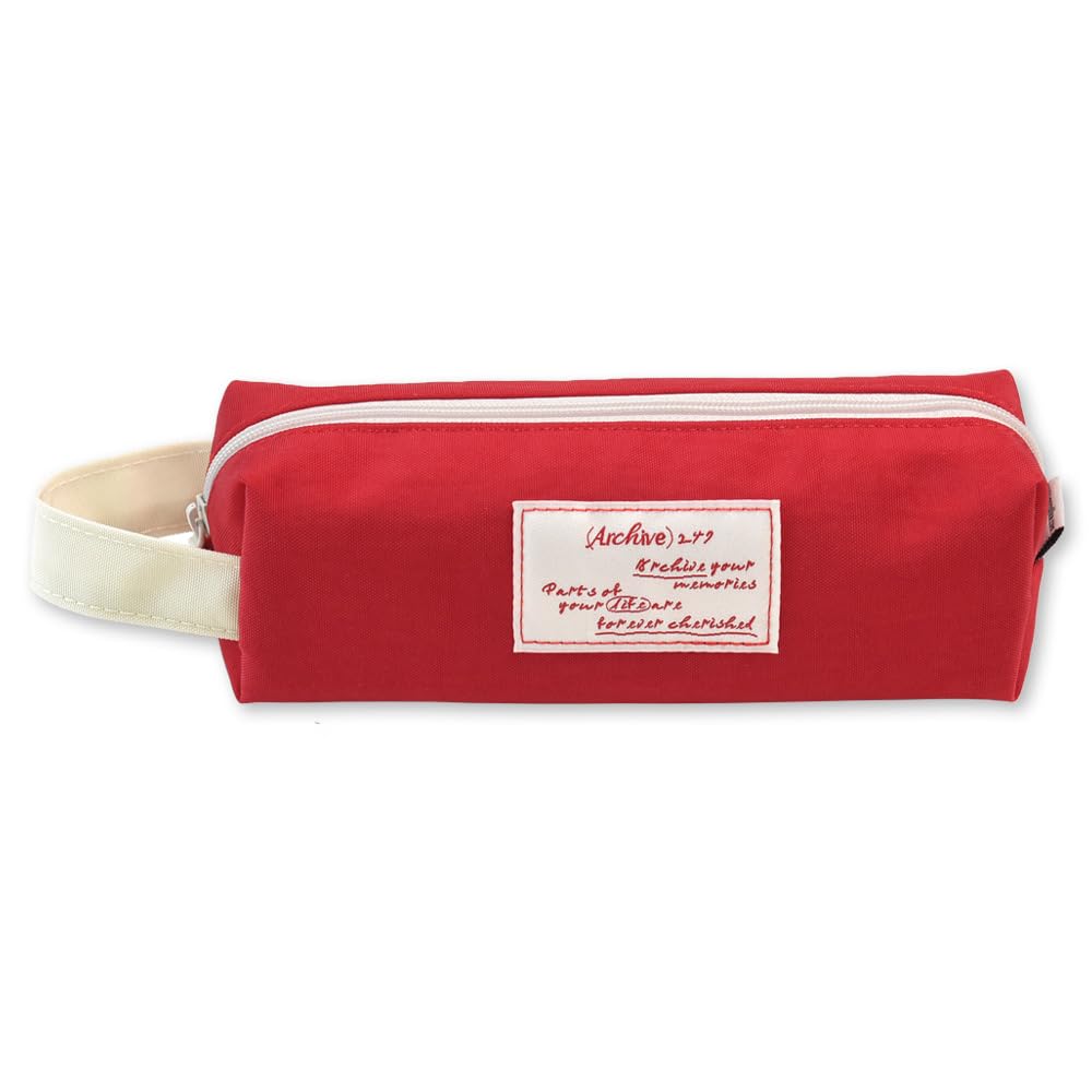 Monolike Archive 247 Block Pencil Case, Scarlet red - Pen Pouch, Portable Pencil Bag, Office Pouch case