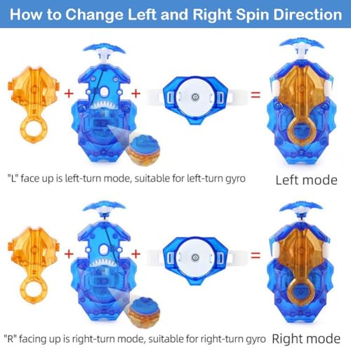 Battbeyle B-184 Bey Launcher Left Right Spin String Launcher Grip Db Layer System Compatible thumb #2