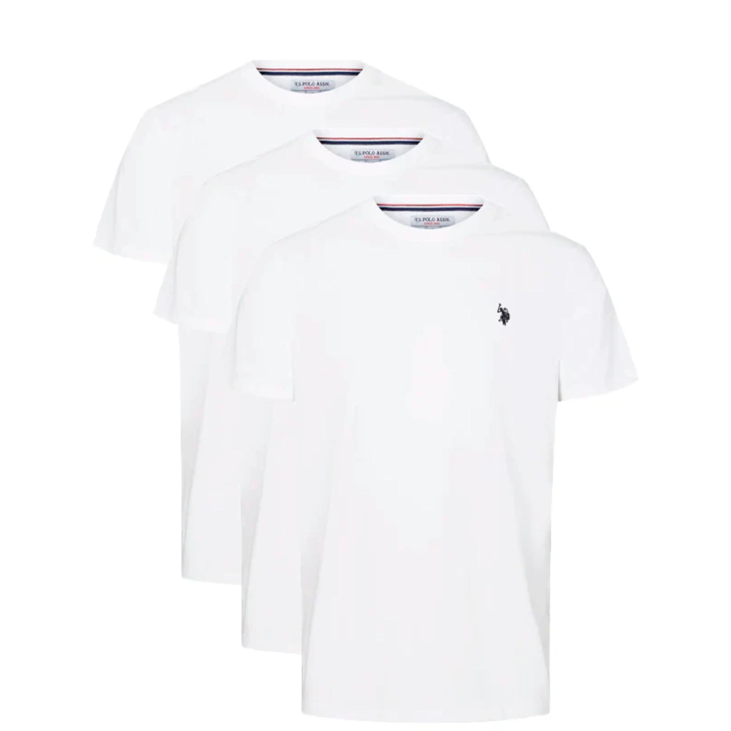 U.S. POLO ASSN. Men's Crew Neck Small Pony T-Shirt, White/White/White, XL