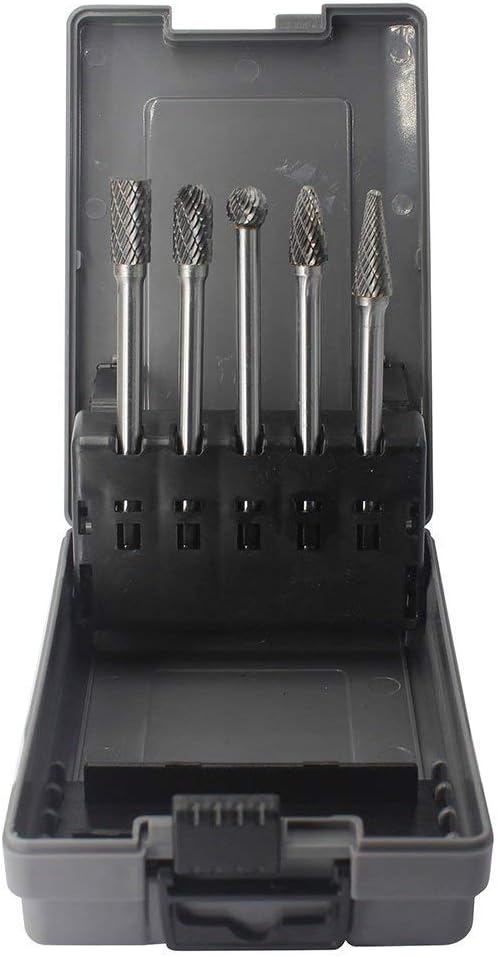 🛒 Crazy Deals Carbide Burrs Set 5pcs JESTUOUS 1/4 Inch Shank Diameter Extended Long Double Cut edge Solid Tungsten Carbide Burr Rotery File for Die Grinder Bits Drilling