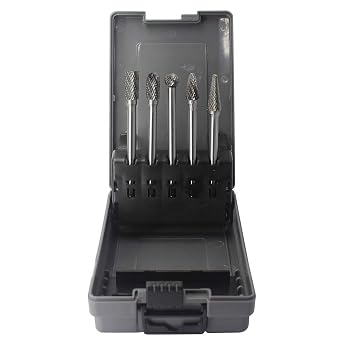 Carbide Burr Set 1/4" Extended Long Shank Double Cut 5pcs