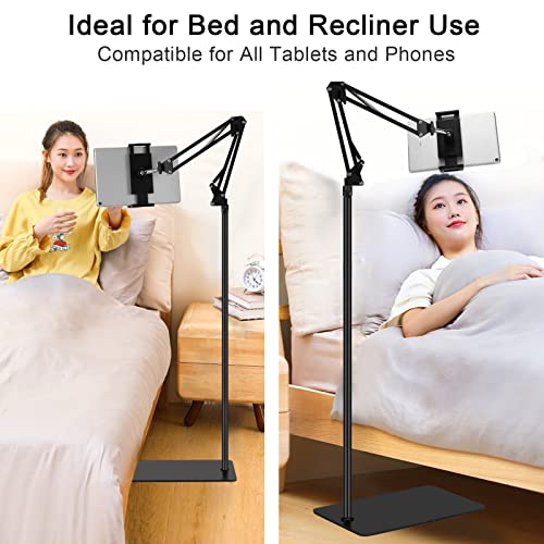 SAMHOUSING Tablet Floor Stand, Adjustable Universal 360-degree Rotatable Metal Tablet Holder, Phone Stand for iPad/iPhoneX/iPad Pro or Other 4.5~12.9 Inches Devices (Black) - Image 4