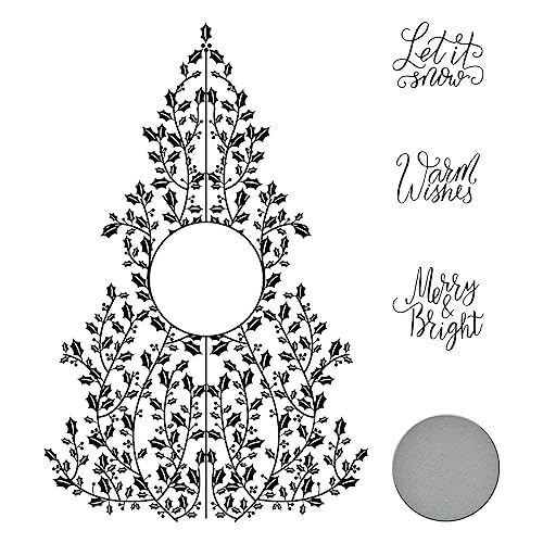 Spellbinders Holly Tree Press Plate & Die Set from The BetterPress Christmas Collection, METAL, 3.00 x 4.65 inches - Image 4