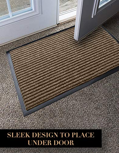 LuxUrux Durable Rubber Door Mat - Heavy Duty, Indoor/Outdoor, Easy Clean, Waterproof, Low-Profile Entry Mat (3 x 5 Feet, Striped Brown) - Ideal for Entryways, Patios, Garages, High Traffic Areas - Thumbnail 5