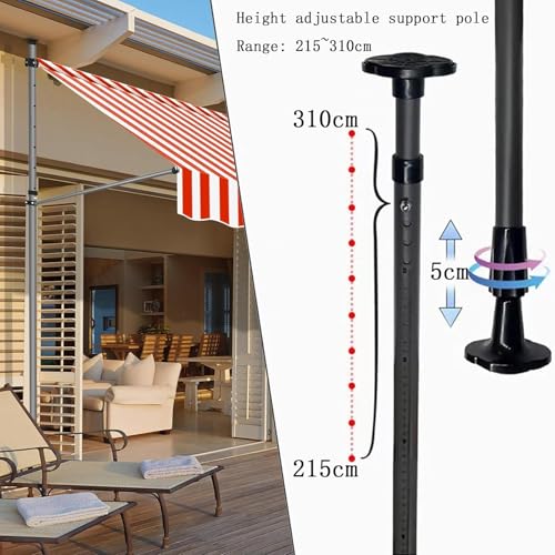 Store banne rétractable manuel 2m abri pare-soleil avec manivelle réglable - 7