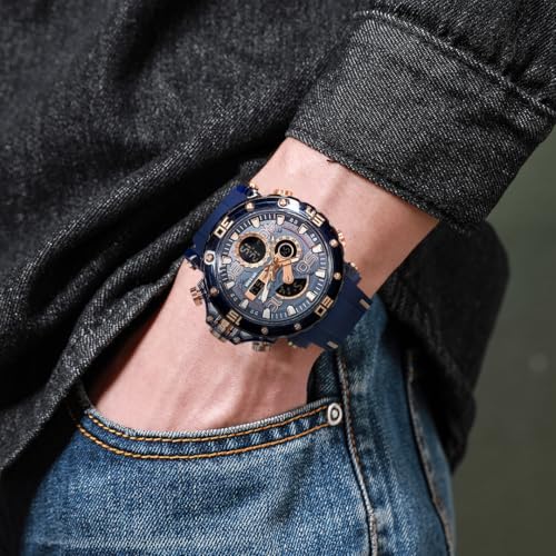 Image of Carlington Velocity Series Analog-Digital Sports Watches for Men and Boys with Alarm, Stopwatch, Backlit Display, Dualtime, Silicone Rubber Strap, Water & Shock Resiatant - CT 8136