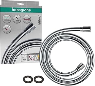 hansgrohe Isiflex - wąż prysznicowy 1,60 m, nie plącze się, elastyczny wąż prysznicowej z zabezpieczeniem przed załamaniem, z uszczelkami, chrom