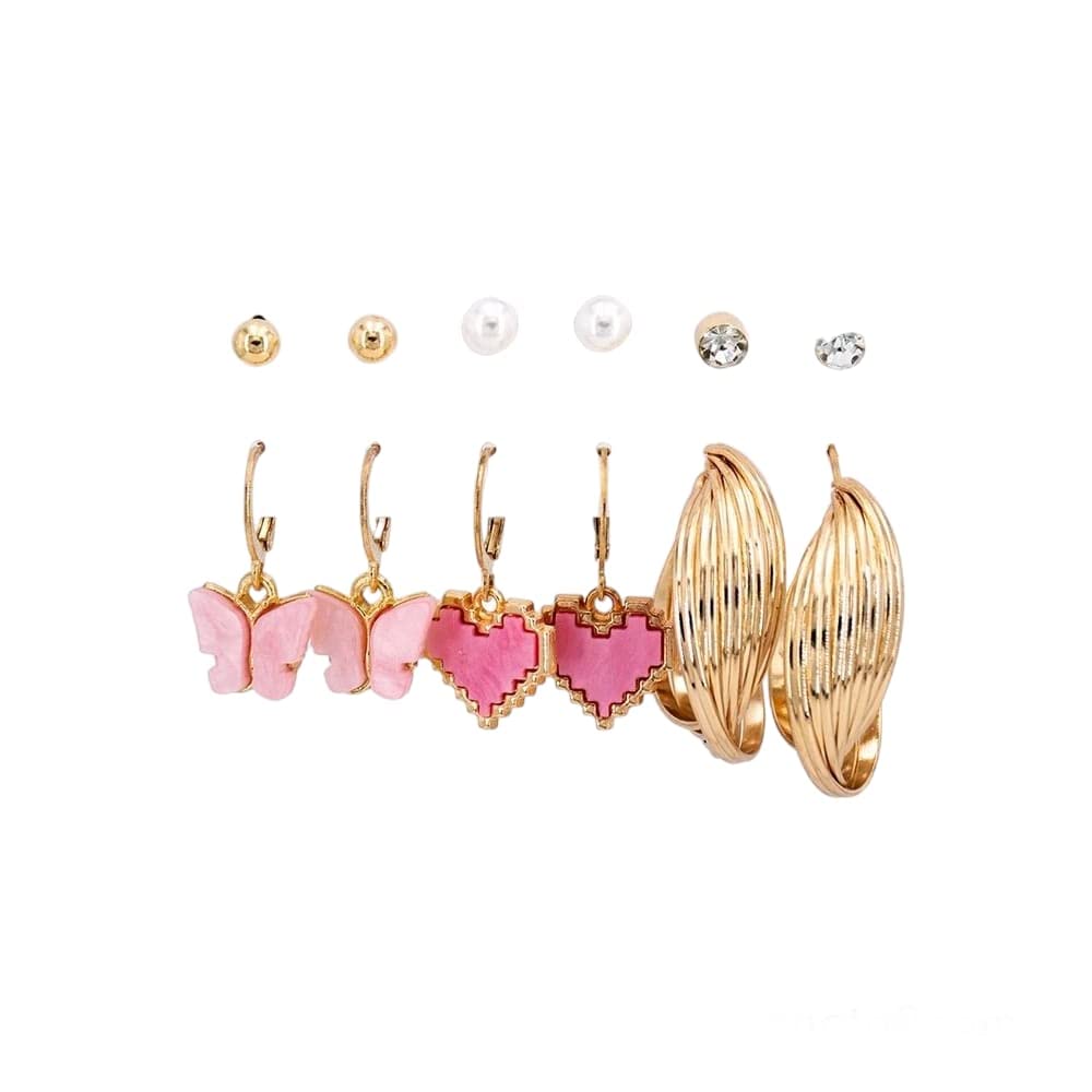 KRYSTALZ Latest Gold Plated Combo Earrings Set Drop Dangler Ear Studs for Womens Girls Fashion Jewellery Earrings Hoops (Goldplated) (B0C3HWR86T) Amazon Price History, Amazon Price Tracker