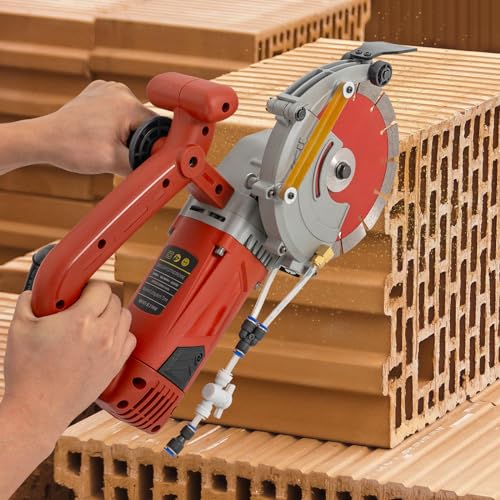 Apriltop Elektrische Betonsäge 4800W 220V, 5000 U/Min Schlitzmaschine mit Wasserpumpe, Schnitttiefe 34–71 mm, für Ziegelsteine, Betonwände, Fußböden, Marmor, Keramikfliesen