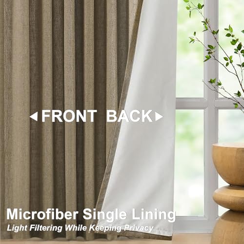 Vision Home Brown Pinch Pleated Light Filtering Curtains 112 inch Length - image 2