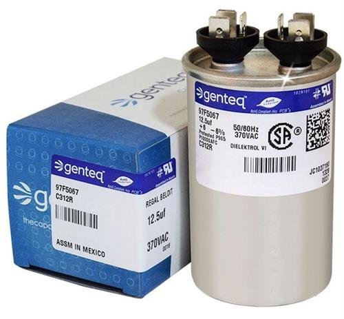 Jard 12999 - 12.5 uF MFD x 370 VAC Genteq Replacement Capacitor Round # C312R / 97F5067