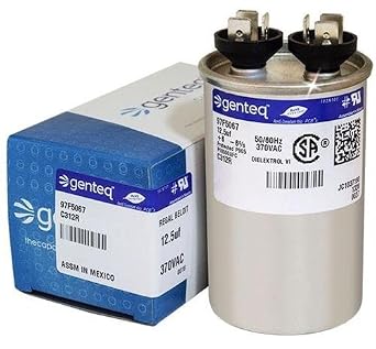 Aerovox Z23S3712N - 12.5 uF MFD x 370 VAC Genteq Replacement Capacitor Round # C312R / 97F5067