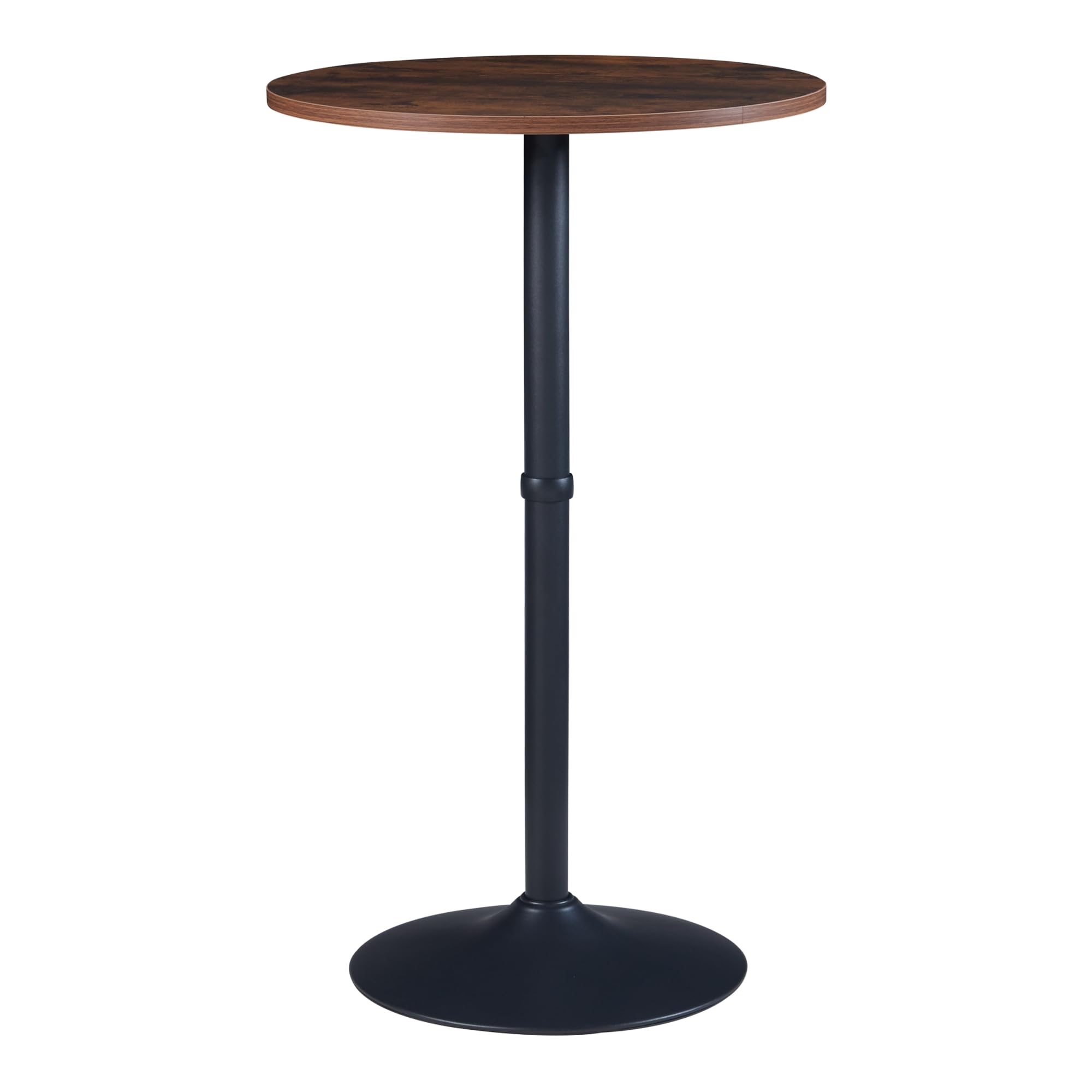 [en.casa] Bartisch Vantaa 100xØ60 cm mit Metallgestell rund Walnussoptik