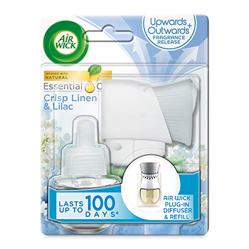 Air Wick Essential Oils Air Freshener Electrical Plug In Kit Crisp Linen and Lilac 19 ml