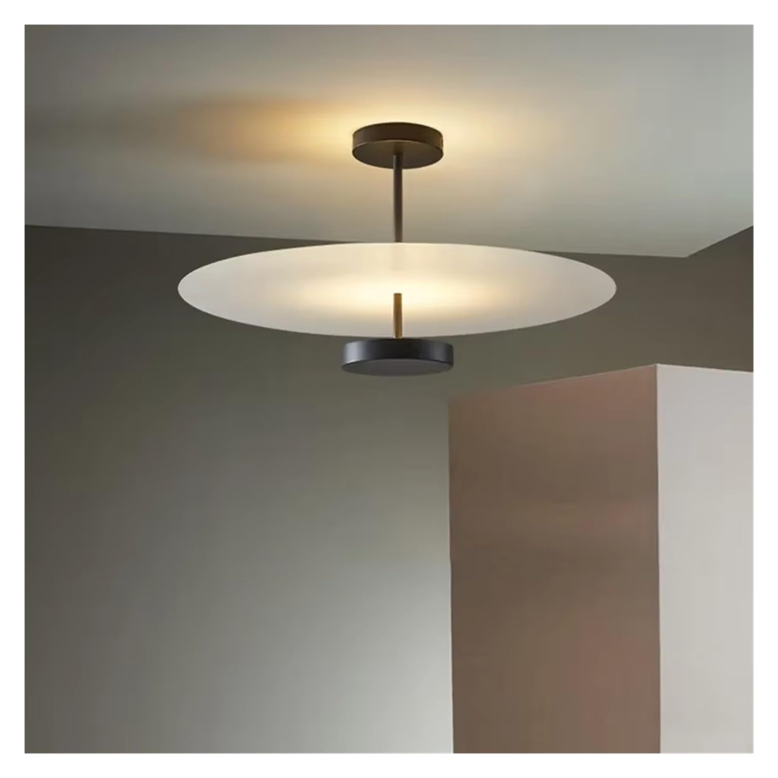 Lustre Rond en Acrylique pour Chambre Ambiance Cosy Luminaire Salon