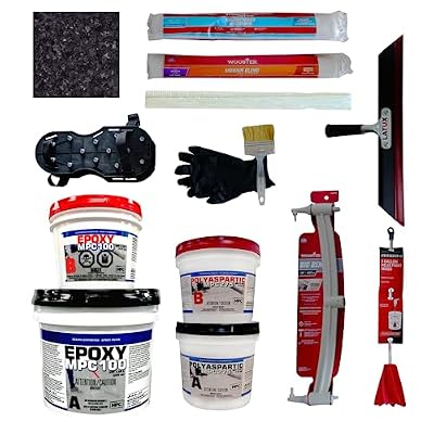 MPC Flake Floor Epoxy System, Black Pre-Tinted Industrial- and Contractor-Grade Floor Epoxy Kit for Residential and Commercial Use, 3 Gallons, 25 Pounds, Covers 400 Square Feet, Carbon