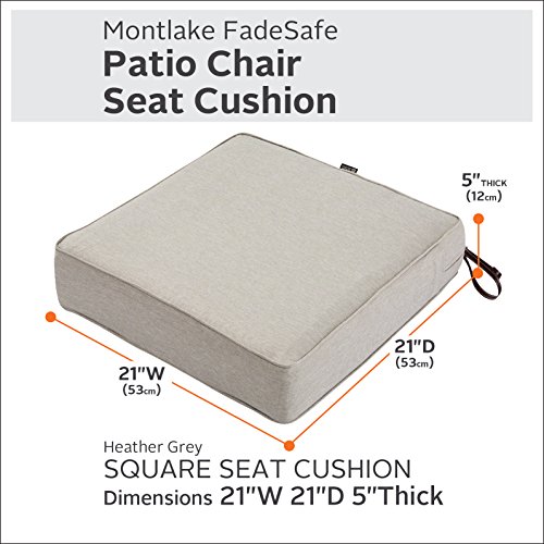 Coussin carré pour chaise longue robuste et résistant à l'eau avec épaisseur 12,7 cm