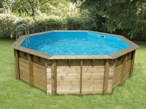 Piscine en bois avec liner ubbink ocea 580 blue
