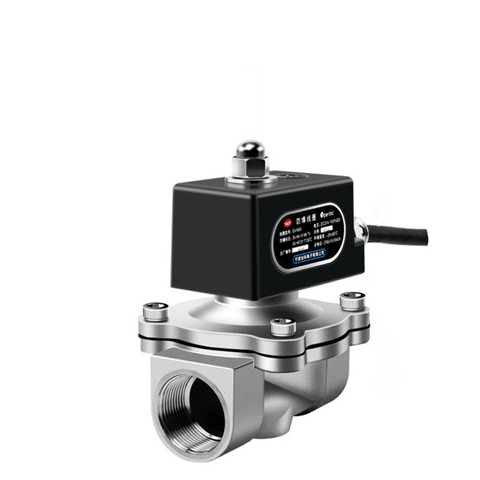 QXWPBIBAN 1" Stainless Steel Normally Closed Solenoid Valve Water Chemical Coal Mine Natural Gas 220V(NPT-220VAC)