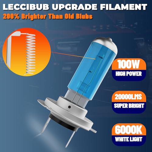 Image of Headlight Bulbs Compatible With Kia Sorento 2003-2006,H7 Low Beam Halogen Light Bulb Combo,Super Bright 6000K White,Plug and Play,Pack of 2