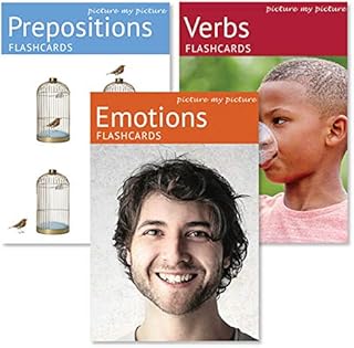 Feelings and Emotions, Prepositions and Verbs Flash Card Pack | 120 Language Photo Cards | Vocabulary Builder | Speech Therapy Materials | Autism Learning Materials | ESL Teaching Materials