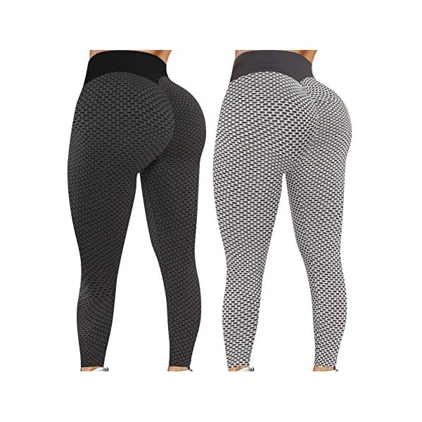 Reosse-Leggings-for-Women-2-Pack-High-Waist-Yoga-Pants-for-Women Reosse Leggings for Women - 2 Pack High Waist Yoga Pants for Women (Black+Grey, Medium)