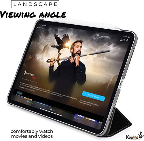 Khomo Ipad Pro 11 Case 2Nd Generation 2020 - Dual Hybrid See Through Series - Supports Pencil Charging - Carbon Fiber Black #TOP2